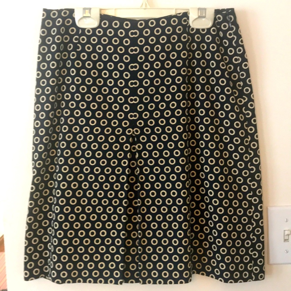 Milly navy blue inverted pleat skirt size 2